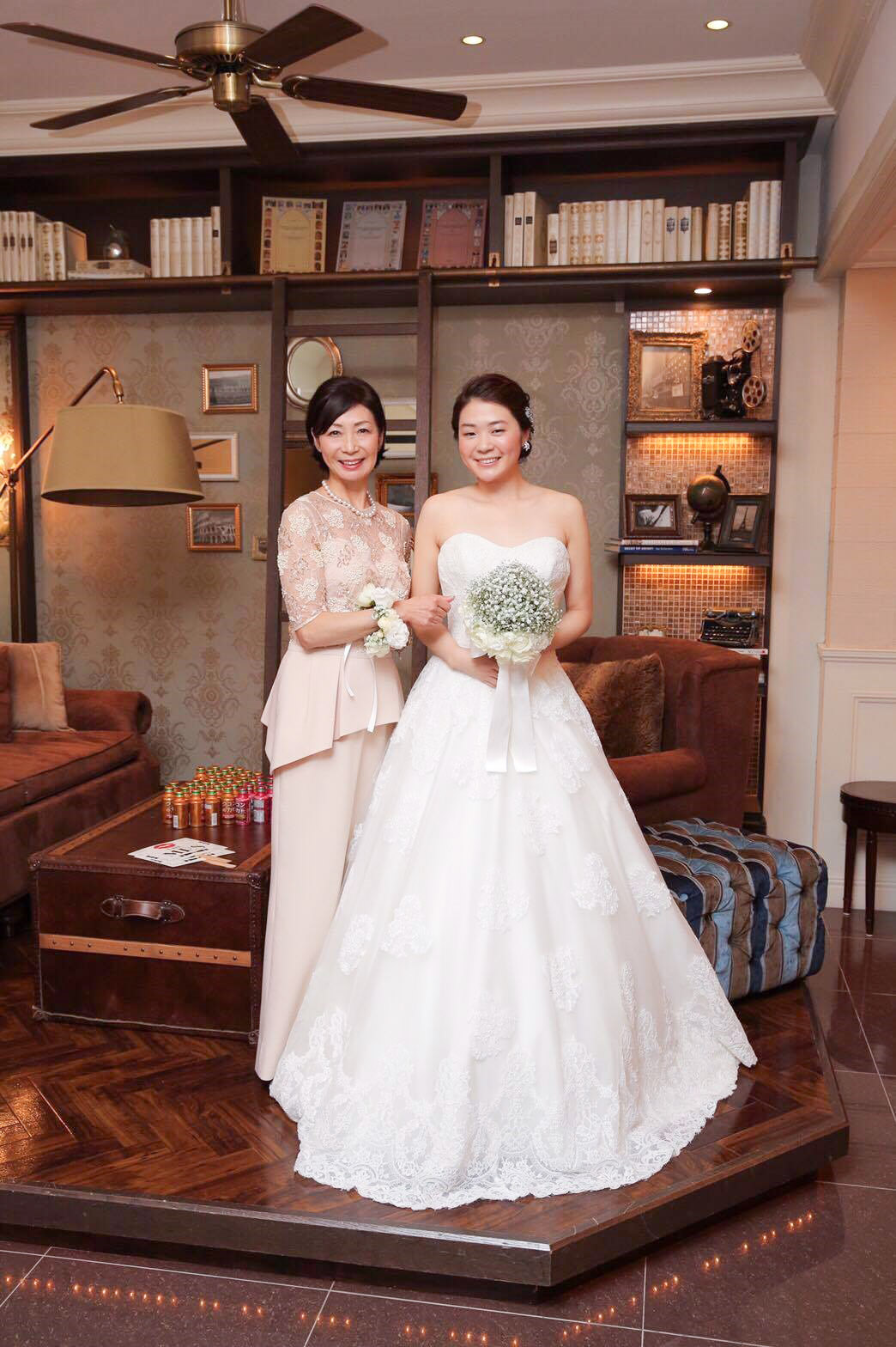 実際の結婚式 母親 フォーマルドレスL065ベビーピング